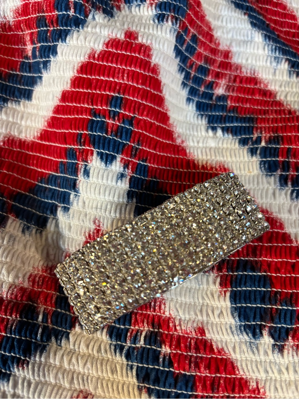 Sparkling Crystal Silver tone cuff bracelet